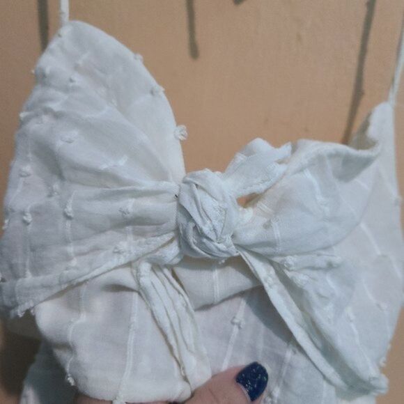 Free People cream Sundaes & Sprinkles Midi Dress Wrap Cut Out Halter tie… - Picture 8 of 11